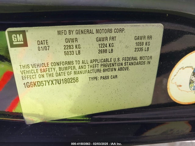 2007 CADILLAC DTS 1G6KD57YX7U180258 Photo 8