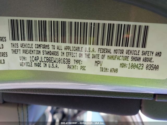 1C4PJLCB6EW101638 Jeep Cherokee Latitude