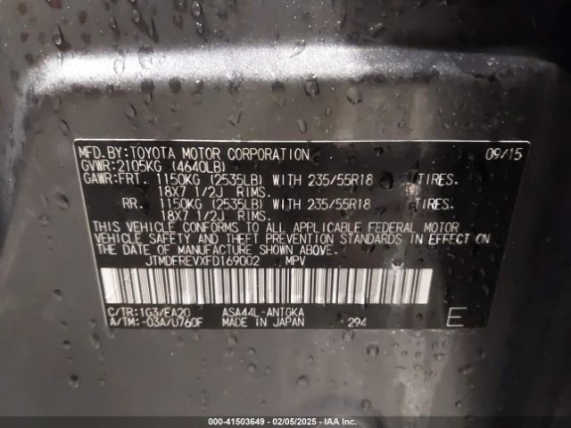 JTMDFREVXFD169002 Toyota Rav4 Limited