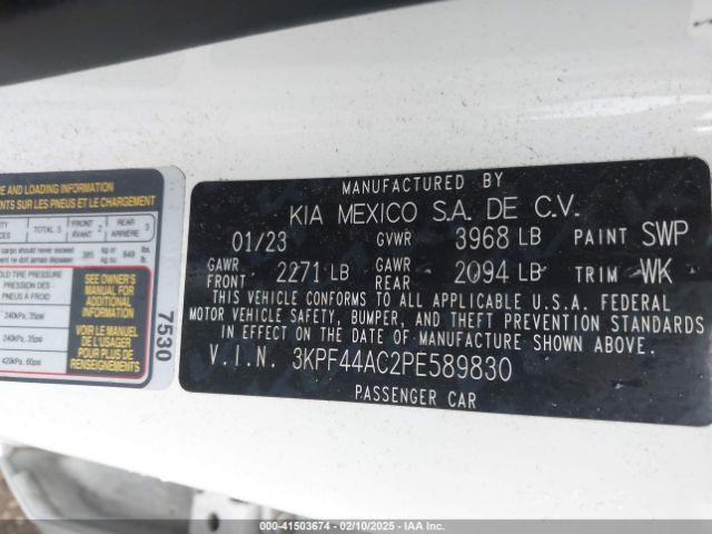 3KPF44AC2PE589830 KIA FORTE GT