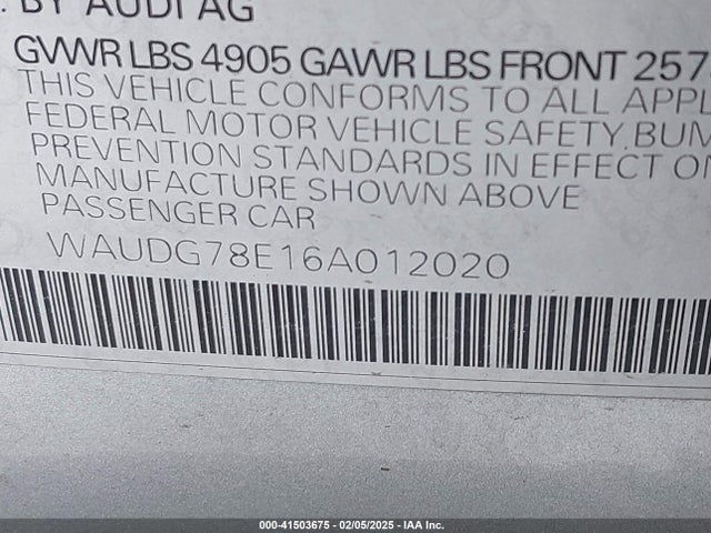 2006 AUDI A4 WAUDG78E16A012020 Photo 8