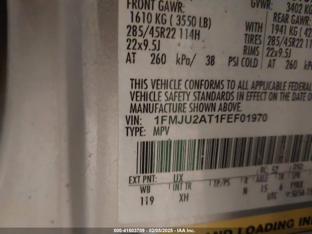 1FMJU2AT1FEF01970 Ford Expedition Limited