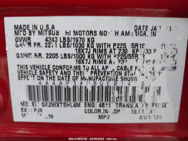 2013 MITSUBISHI OUTLANDER SPORT 4A4AP3AU8DE014183 Photo 8