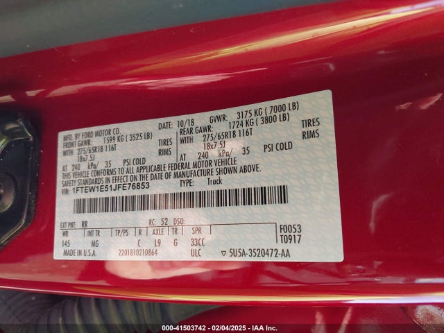 Ford F-150 Xlt 2018 1FTEW1E51JFE76853 Image 9