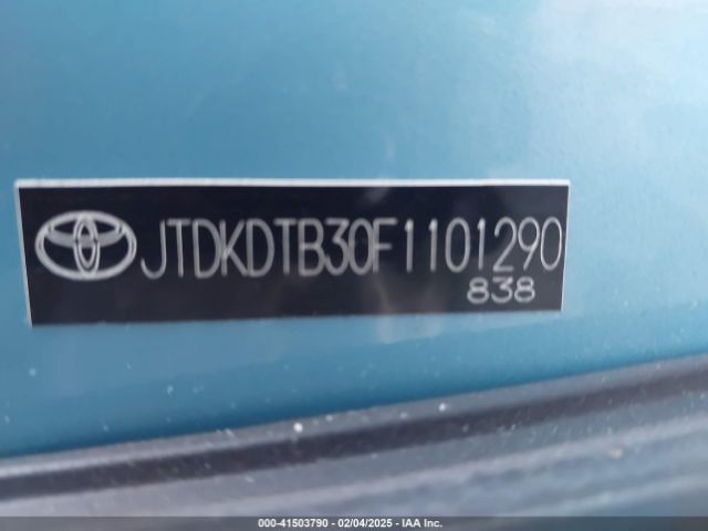 JTDKDTB30F1101290 Toyota Prius C Two
