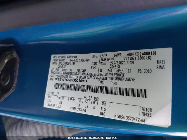 1FTEW1C59KKC10914 Ford F-150 Xlt