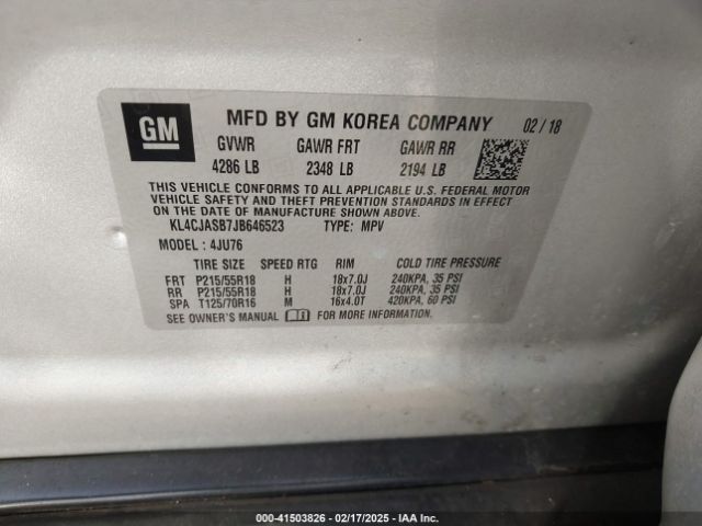 KL4CJASB7JB646523 Buick Encore Preferred