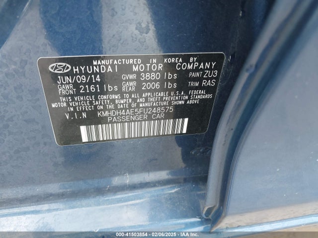 Hyundai ELANTRA SE 2015 KMHDH4AE5FU248575 Image 9