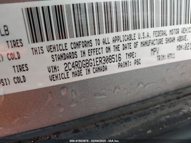 2C4RDGBG1ER308516 Dodge Grand Caravan Se