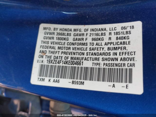 19XZE4F14KE004661 Honda Insight Lx