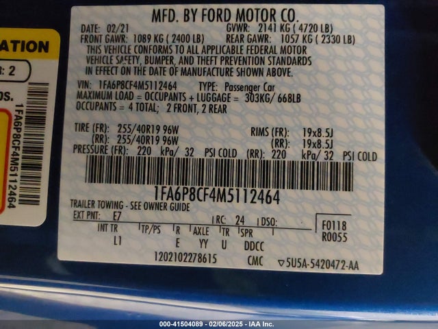 Ford Mustang Gt Premium Fastback 2021 1FA6P8CF4M5112464 Image 9