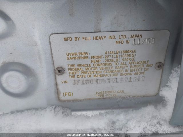 2004 SUBARU IMPREZA WRX STI JF1GD706X4L521852 Photo 8