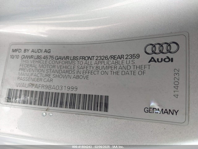 2011 AUDI A5 WAURFAFR9BA031999 Photo 8