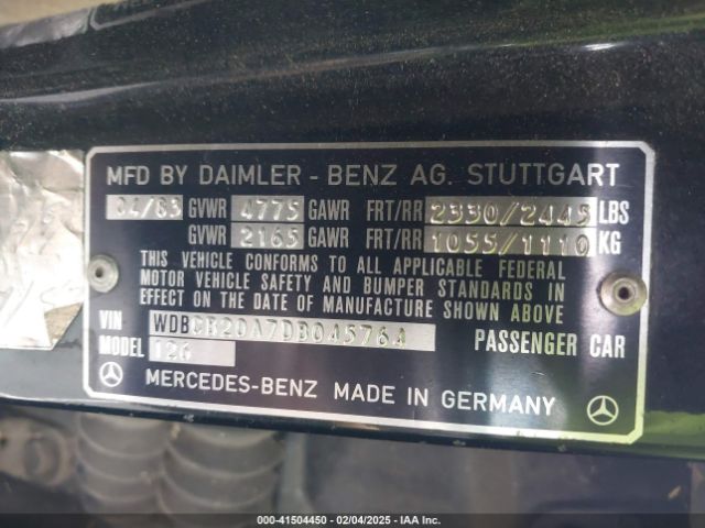 1983 MERCEDES-BENZ 300 WDBCB20A7DB045764 Photo 8