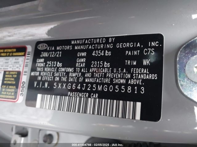 5XXG64J25MG055813 KIA K5 Gt-line