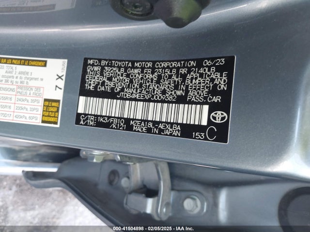 Toyota COROLLA LE 2023 JTDB4MEEXPJ009382 Image 9