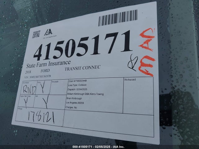NM0LS6E70J1361978 Ford Transit Connect Xl
