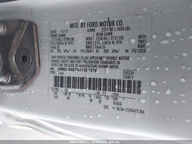 NM0LS6E70J1361978 Ford Transit Connect Xl