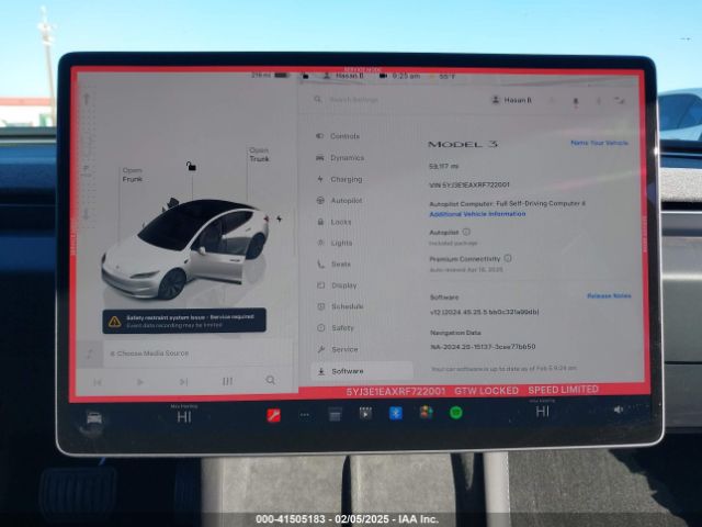 5YJ3E1EAXRF722001 Tesla Model 3 Long Range Dual Motor All-wheel Drive/rear-wheel Drive