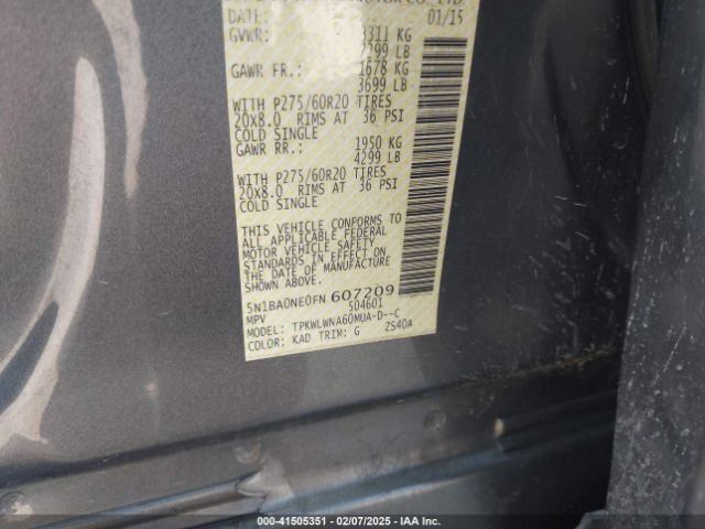 5N1BA0NE0FN607209 Nissan 2015