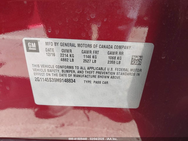 2G1145S39H9148834 Chevrolet IMPALA 2LZ