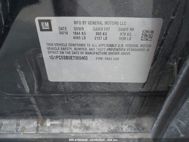 Chevrolet Cruze 1lt Auto 2014 1G1PC5SB0E7369465 Image 9