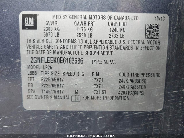 Chevrolet EQUINOX LS 2014 2GNFLEEK0E6163536 Image 9