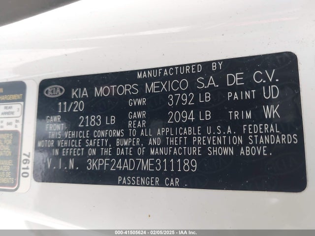 KIA Forte Lxs 2021 3KPF24AD7ME311189 Image 9
