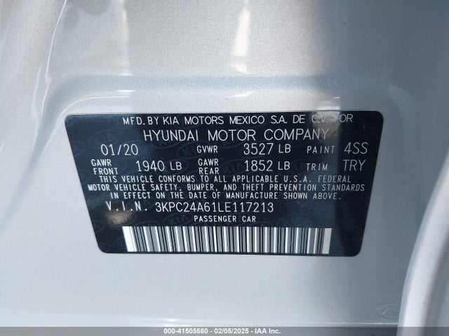 Hyundai ACCENT SE 2020 3KPC24A61LE117213 Image 9