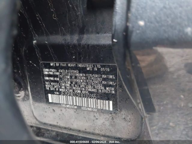 JF2GPACC5F8310355 Subaru Xv Crosstrek 2.0i Premium
