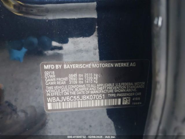 WBAJV6C55JBK07051 BMW 640i Gran Turismo Xdrive