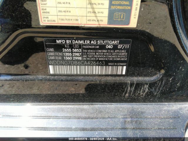 2012 MERCEDES-BENZ S 550 WDDNG7DB6CA426463 Photo 8