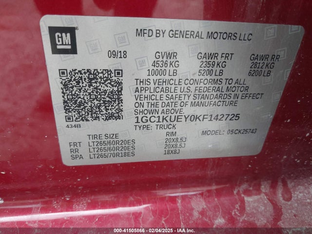 1GC1KUEY0KF142725 Chevrolet Silverado 2500hd High Country