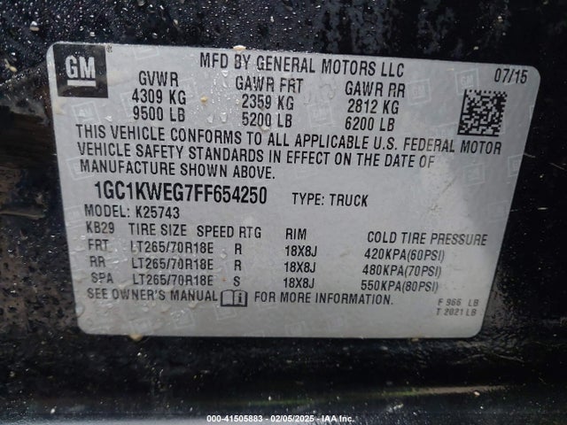 Chevrolet Silverado 2500hd Ltz 2015 1GC1KWEG7FF654250 Image 9