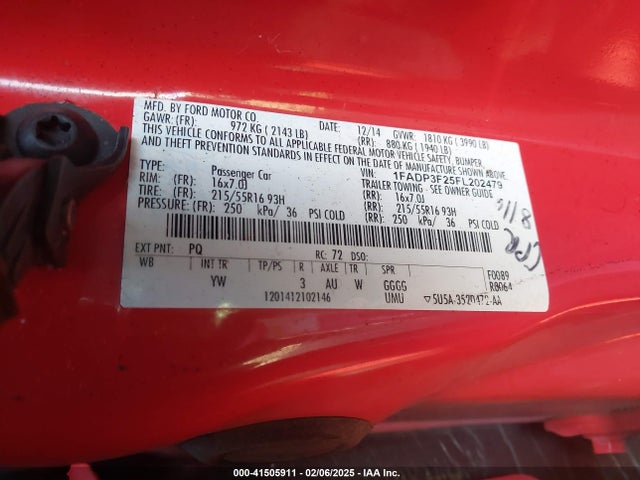 Ford FOCUS SE 2015 1FADP3F25FL202479 Image 9