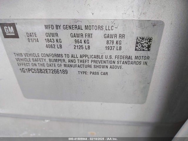 Chevrolet Cruze 1lt Auto 2014 1G1PC5SB2E7266189 Image 9