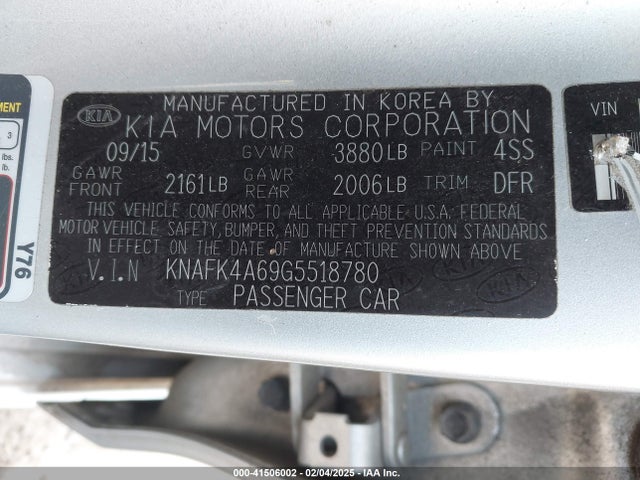KIA FORTE LX 2016 KNAFK4A69G5518780 Image 9