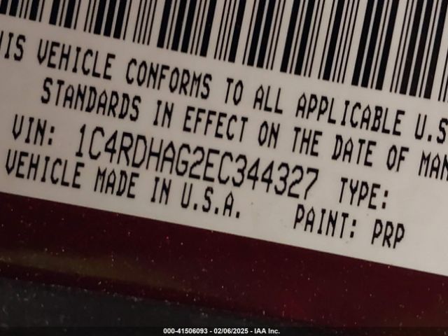 1C4RDHAG2EC344327 Dodge Durango Sxt