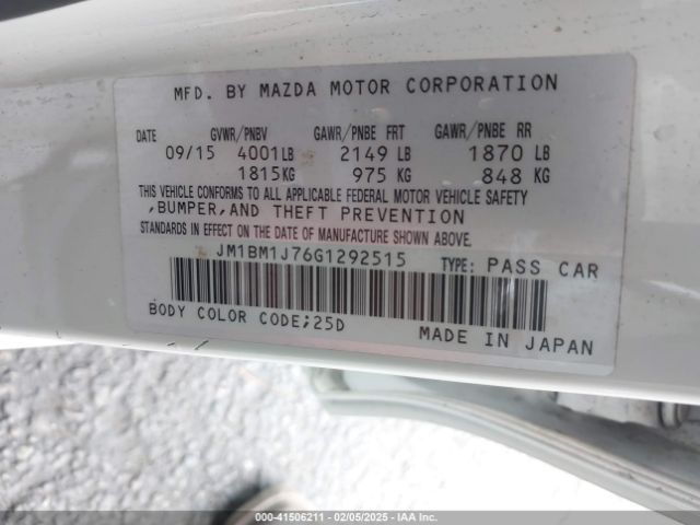 JM1BM1J76G1292515 Mazda Mazda3 I Sport