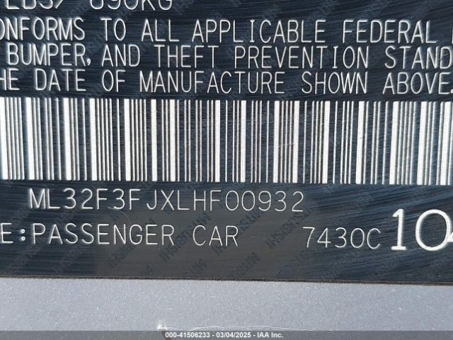 2020 MITSUBISHI MIRAGE G4 ML32F3FJXLHF00932 Photo 8