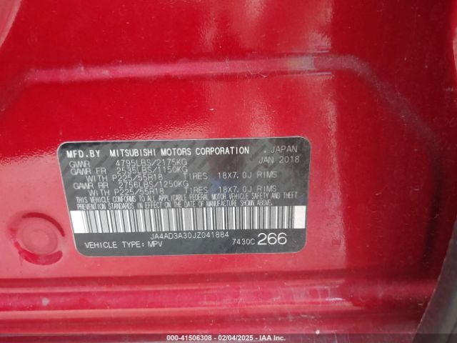 2018 MITSUBISHI OUTLANDER JA4AD3A30JZ041884 Photo 8