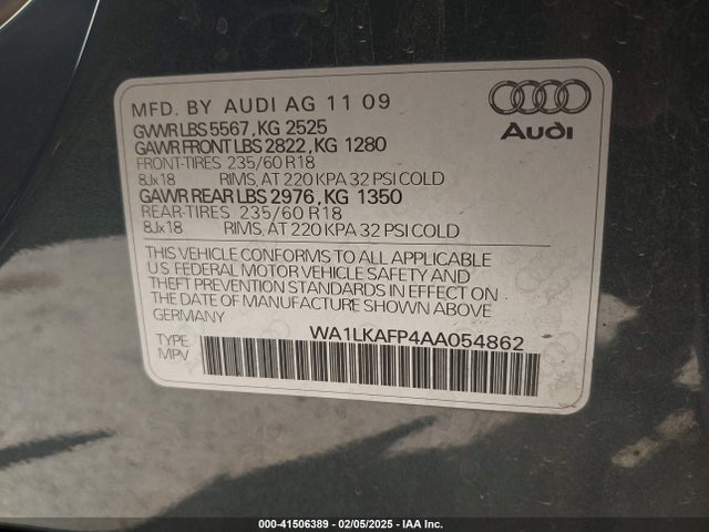 2010 AUDI Q5 WA1LKAFP4AA054862 Photo 8