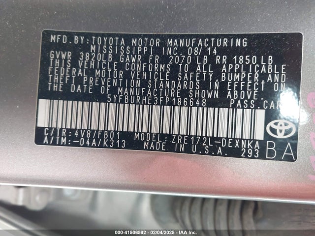 Toyota Corolla Le Plus 2015 5YFBURHE3FP186648 Image 9