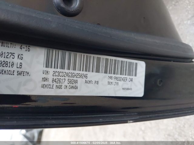 2C3CDZAG3GH250246 Dodge Challenger Sxt