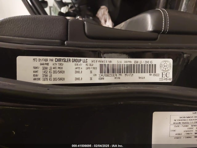 1C4RJFBG6EC518170 Jeep Grand Cherokee Limited