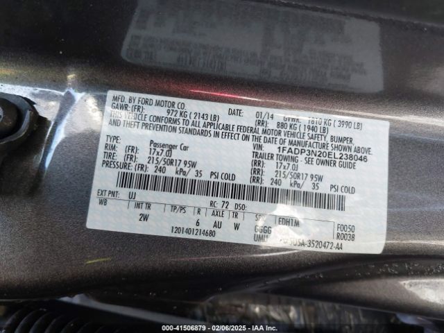 1FADP3N20EL238046 Ford Focus Titanium
