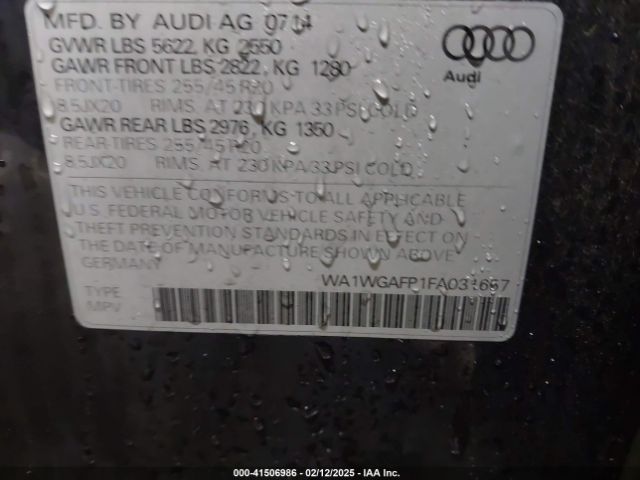 WA1WGAFP1FA031657 Audi Q5 3.0t Premium Plus