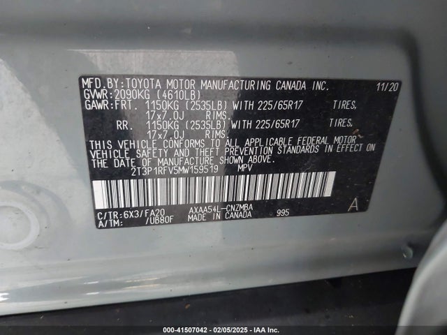 Toyota Rav4 Xle 2021 2T3P1RFV5MW159519 Image 9