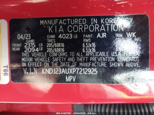 KNDJ23AUXP7212925 KIA SOUL LX