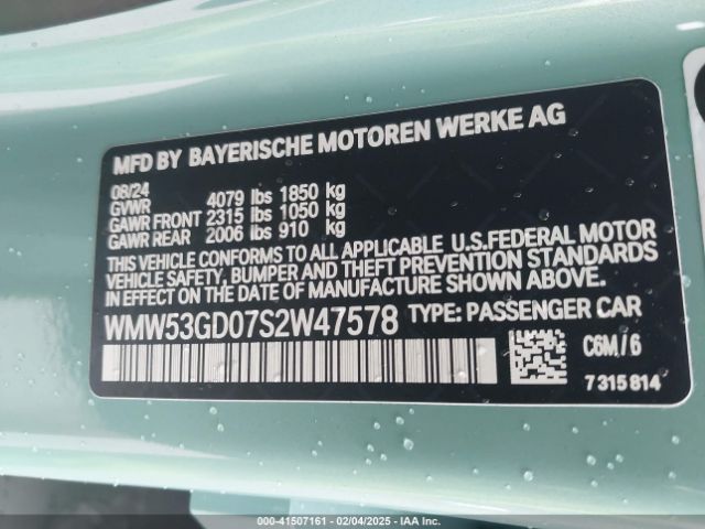 WMW53GD07S2W47578 Mini Hardtop Cooper S